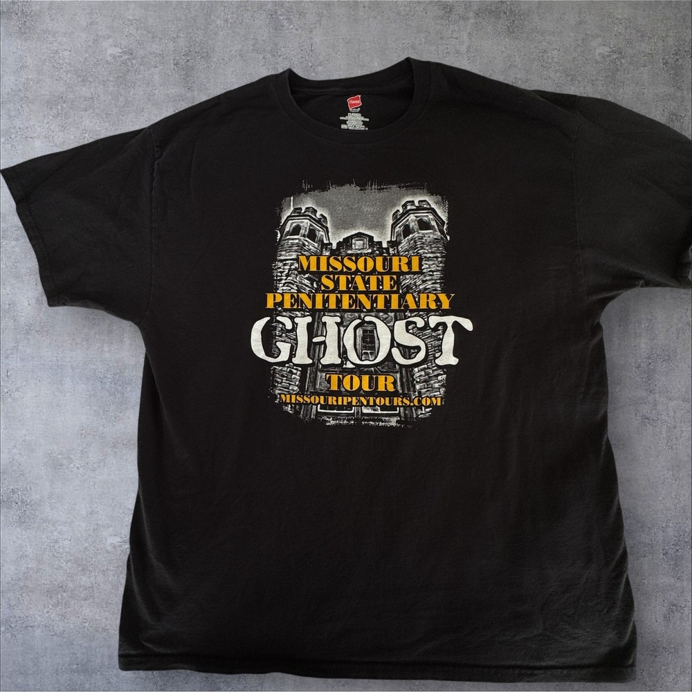 Hanes Missouri State Penitentiary Ghost Tour NWOT XL Black Graphic T-Shirt